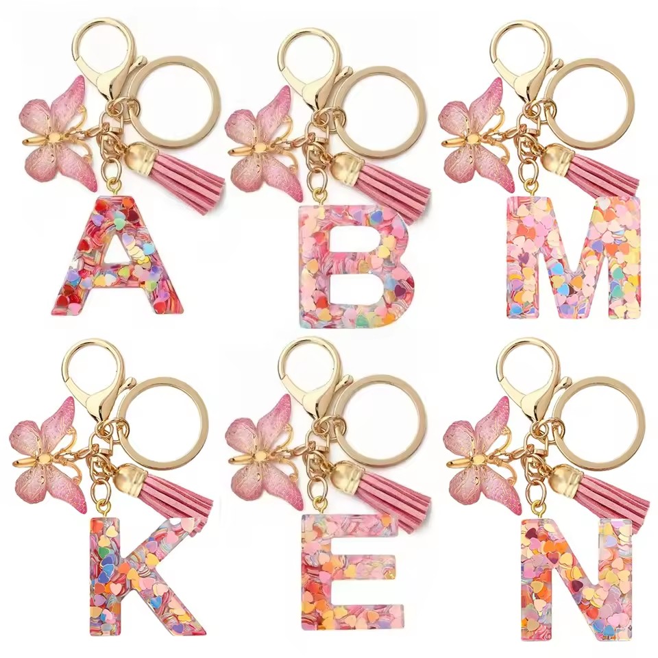 Photography Font - Mode A-Z lettres acrylique porte-clés pour