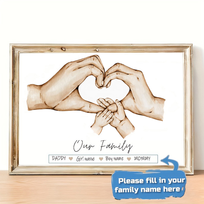 Photography Image - Affiche personnalisée à main de famille,
