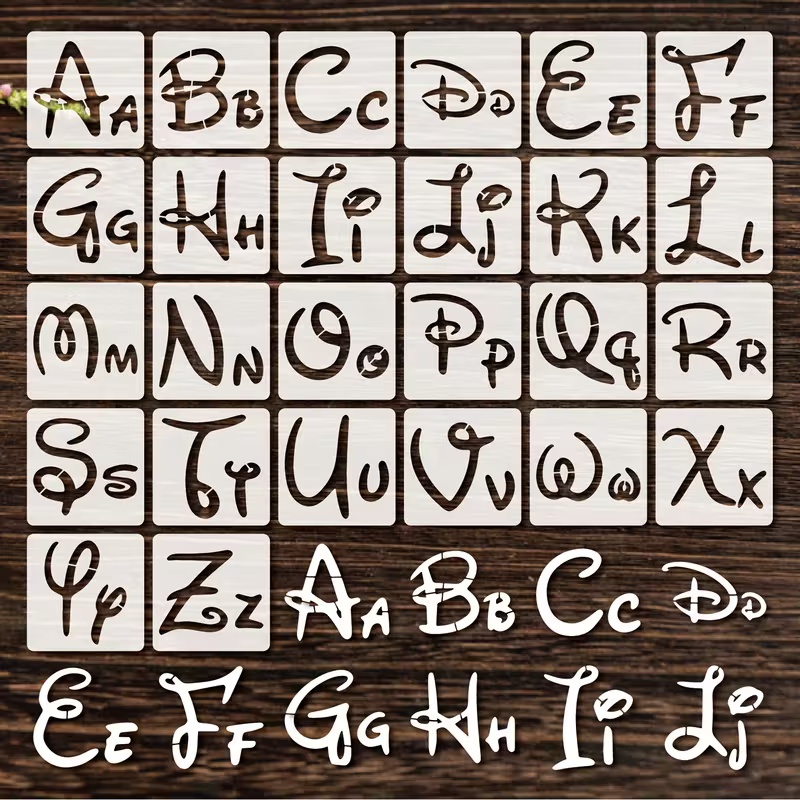 Photography Font - 26 pièces 2.95x2.95 pouces ensemble de
