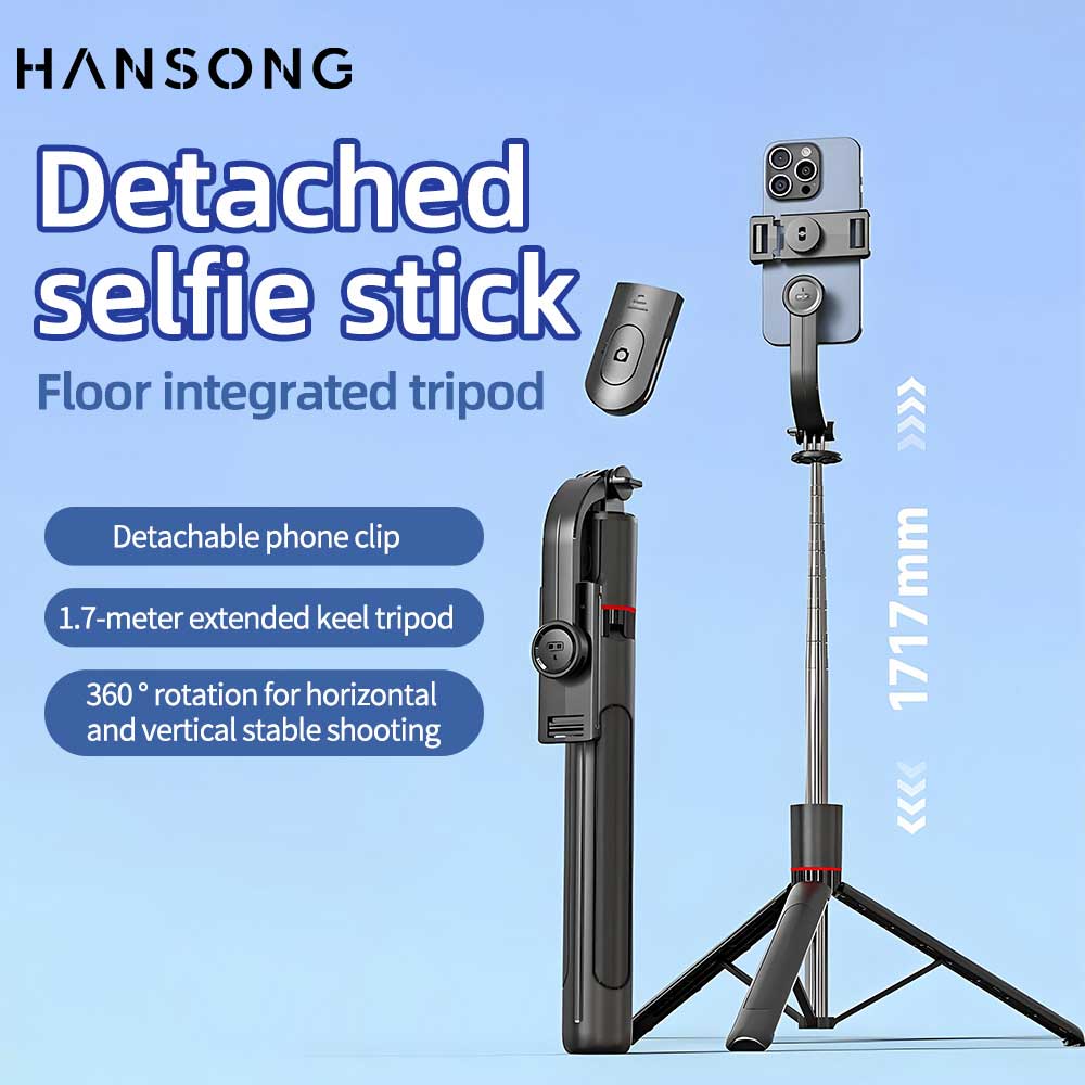 Camera Tripod Carbon - Perche à Selfie pliable, double lumière