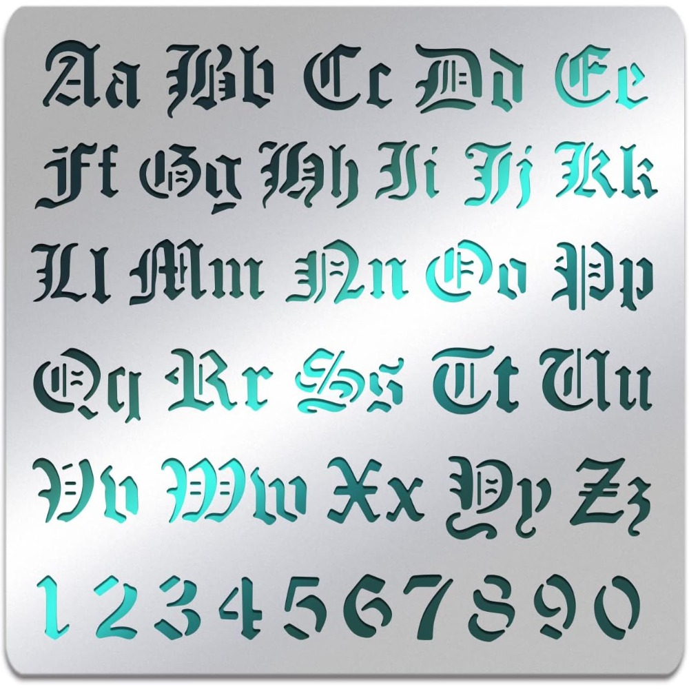 Photography Font - Pochoirs de lettres en métal mat,