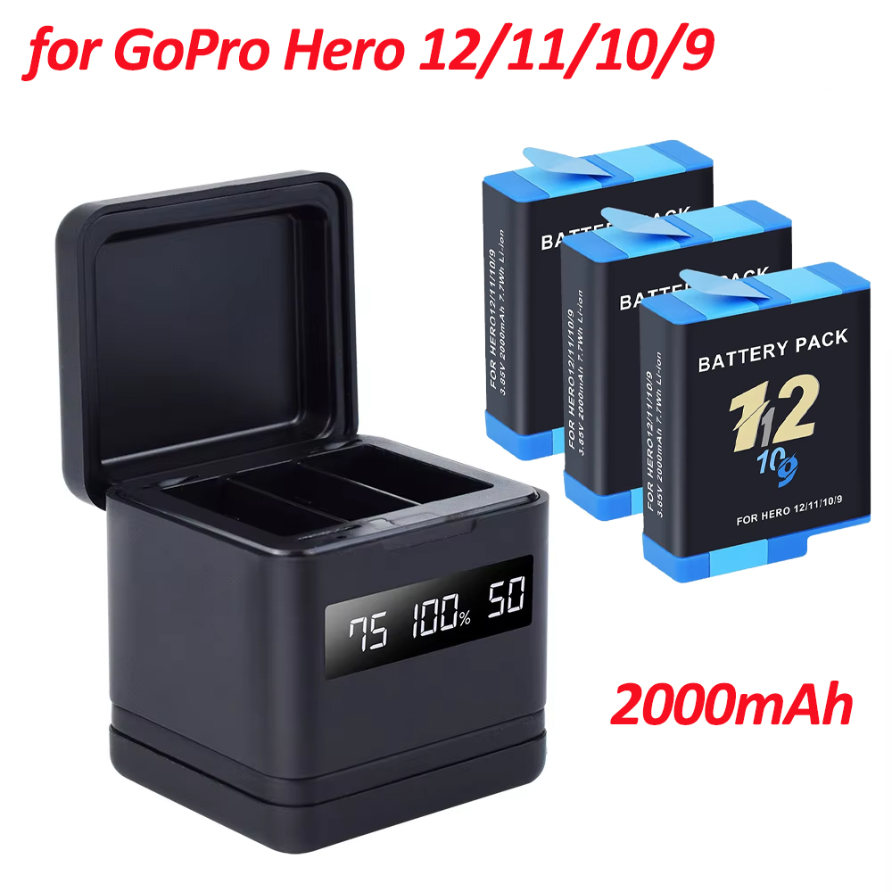 Gopro Action Camera Hero 12 Black - Batterie PALO pour caméra GoPro Hero