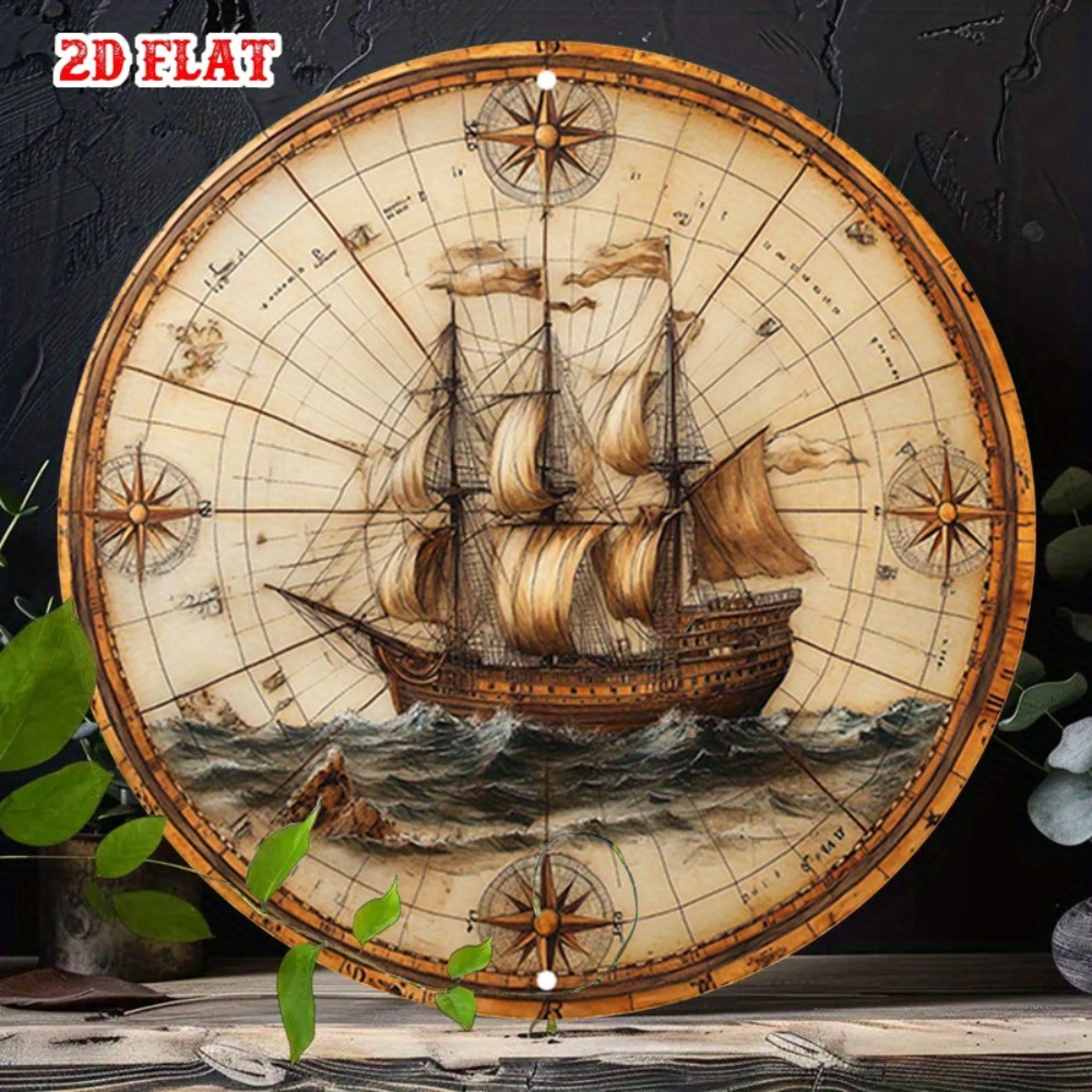 Photography Mapped - Boussole Nautique Vintage en Métal, Carte
