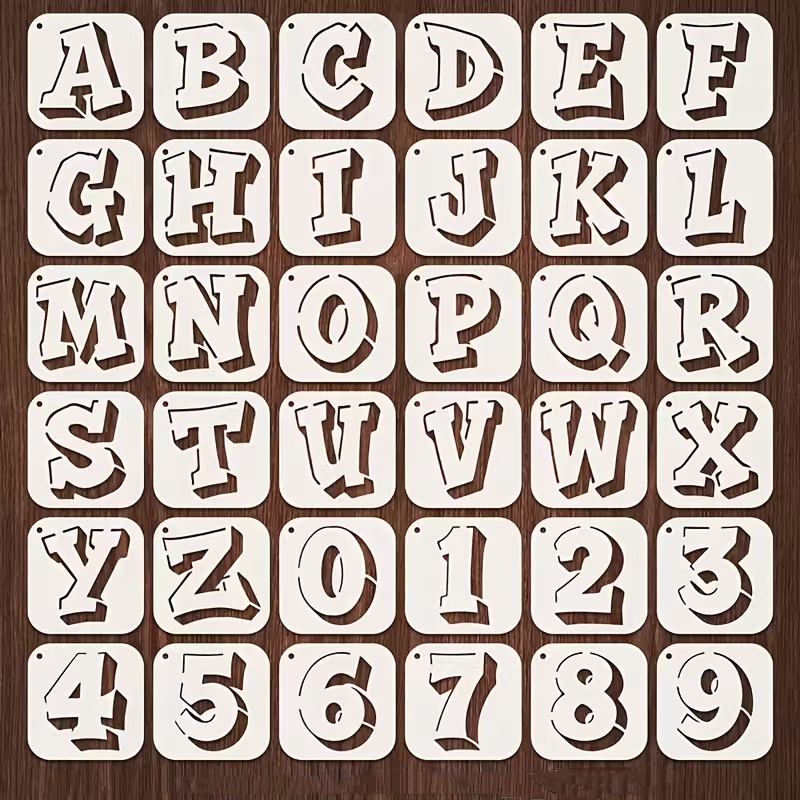 Photography Font - Ensemble de pochoirs lettres et chiffres