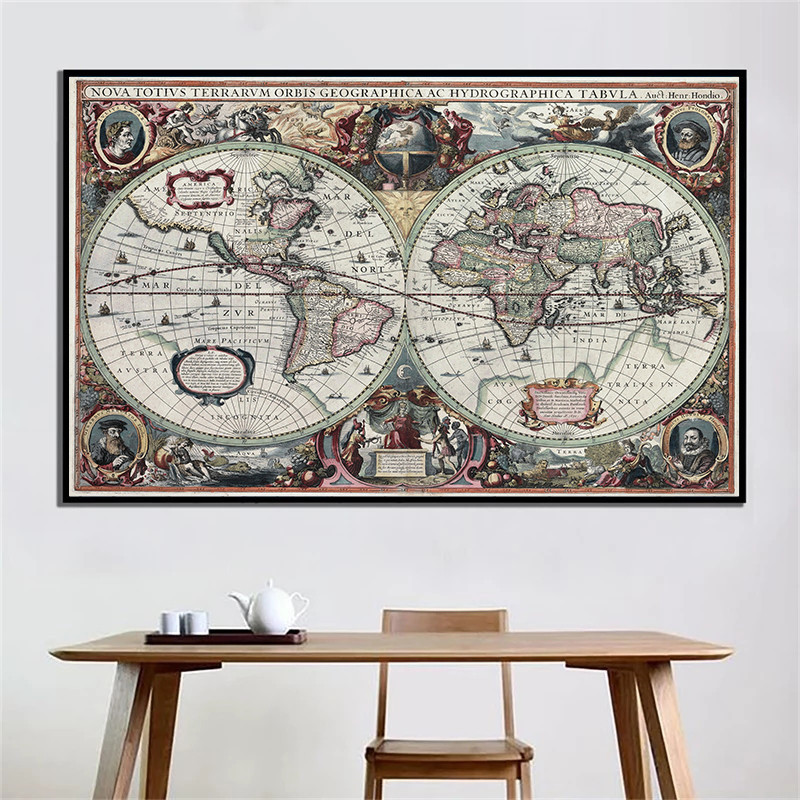 Photography Mapped - Carte du monde rétro, carte nautique,