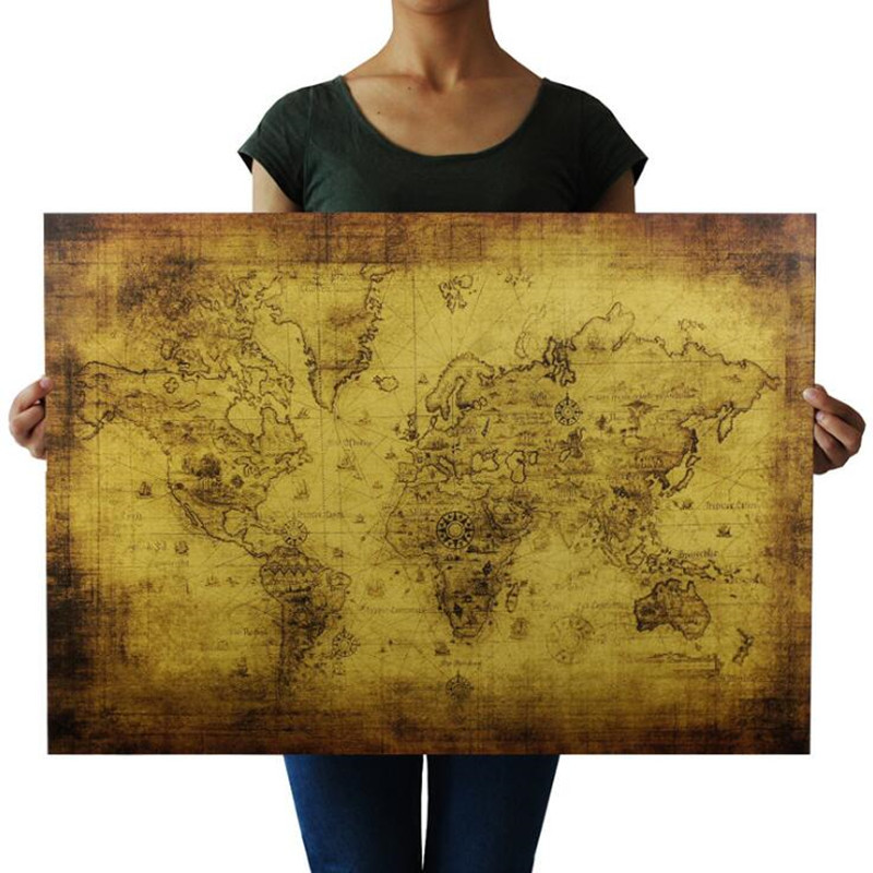 Photography Mapped - Grand 72.5X51.5cm Vintage le vieux monde