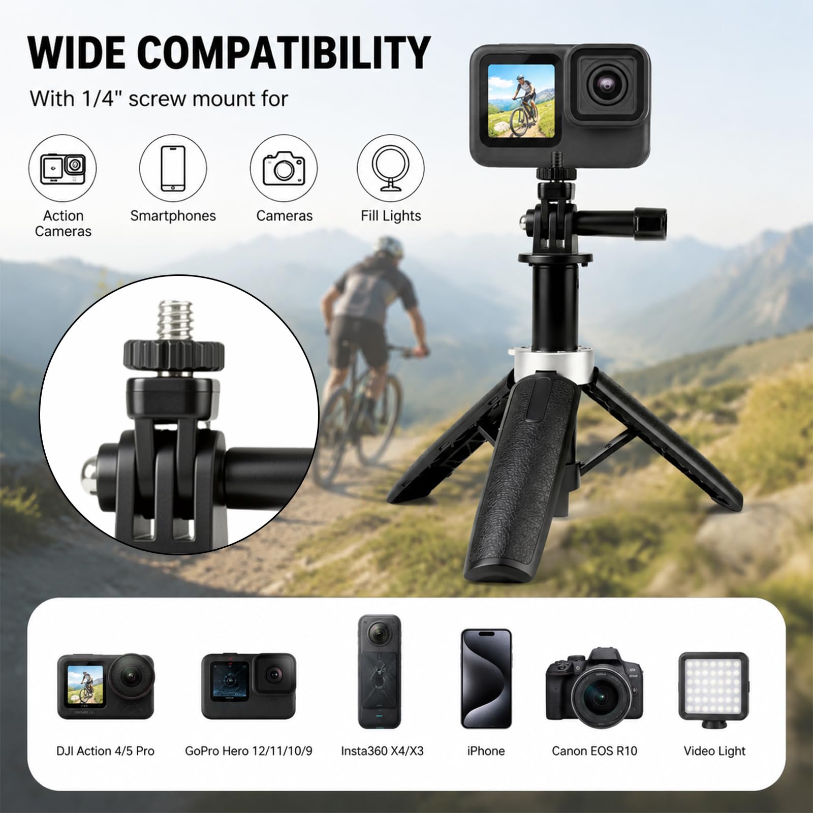 Mini trépied extensible, trépi - Gopro Action Camera Hero 12 Black avis et prix