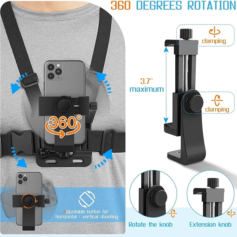 Sangle de poitrine pour téléph - Gopro Action Camera Hero 12 Black avis et prix