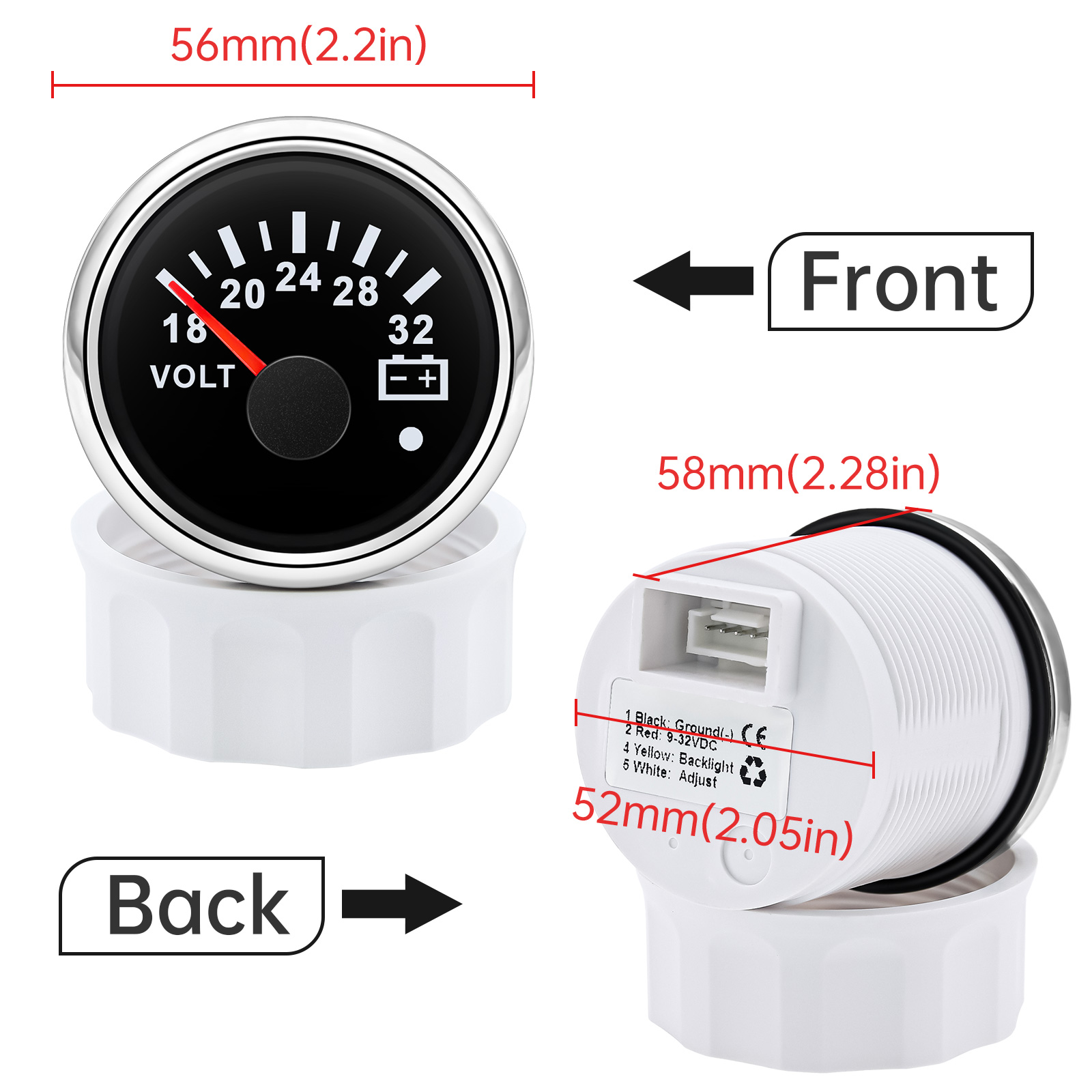 Voltmètre 52mm, 7 couleurs, ré - Light Meter Incident avis et prix