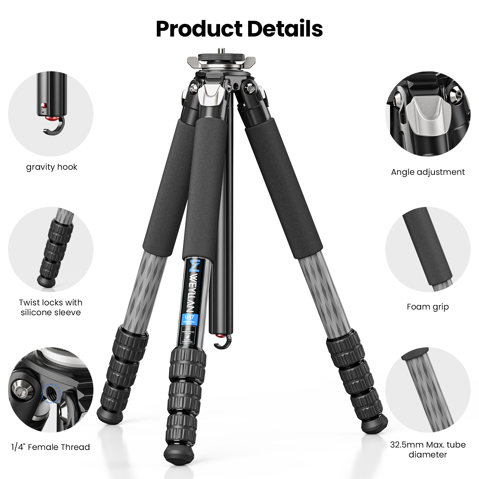 Trépied robuste en fibre de ca - Camera Tripod Carbon avis et prix